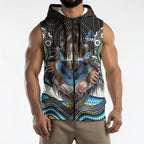 Gold Coast Titans Sleeveless Zip Hoodie The Scream of Lightning Eyes - Indigenous Dot Ripping Effect