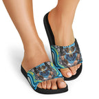 Gold Coast Titans Slide Sandals The Scream of Lightning Eyes - Indigenous Dot Ripping Effect