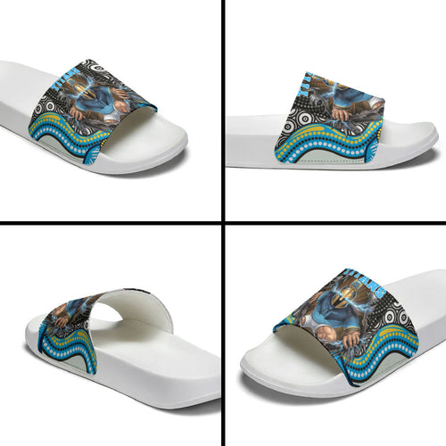 Gold Coast Titans Slide Sandals The Scream of Lightning Eyes - Indigenous Dot Ripping Effect