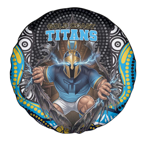 Gold Coast Titans Spare Tire Cover The Scream of Lightning Eyes - Indigenous Dot Ripping Effect