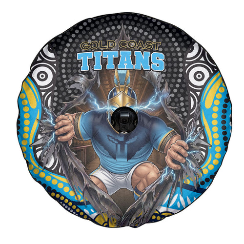 Gold Coast Titans Spare Tire Cover The Scream of Lightning Eyes - Indigenous Dot Ripping Effect