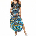 Gold Coast Titans Summer Maxi Dress The Scream of Lightning Eyes - Indigenous Dot Ripping Effect