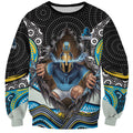 Gold Coast Titans Sweatshirt The Scream of Lightning Eyes - Indigenous Dot Ripping Effect