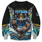 Gold Coast Titans Sweatshirt The Scream of Lightning Eyes - Indigenous Dot Ripping Effect
