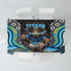 Gold Coast Titans Tablecloth The Scream of Lightning Eyes - Indigenous Dot Ripping Effect