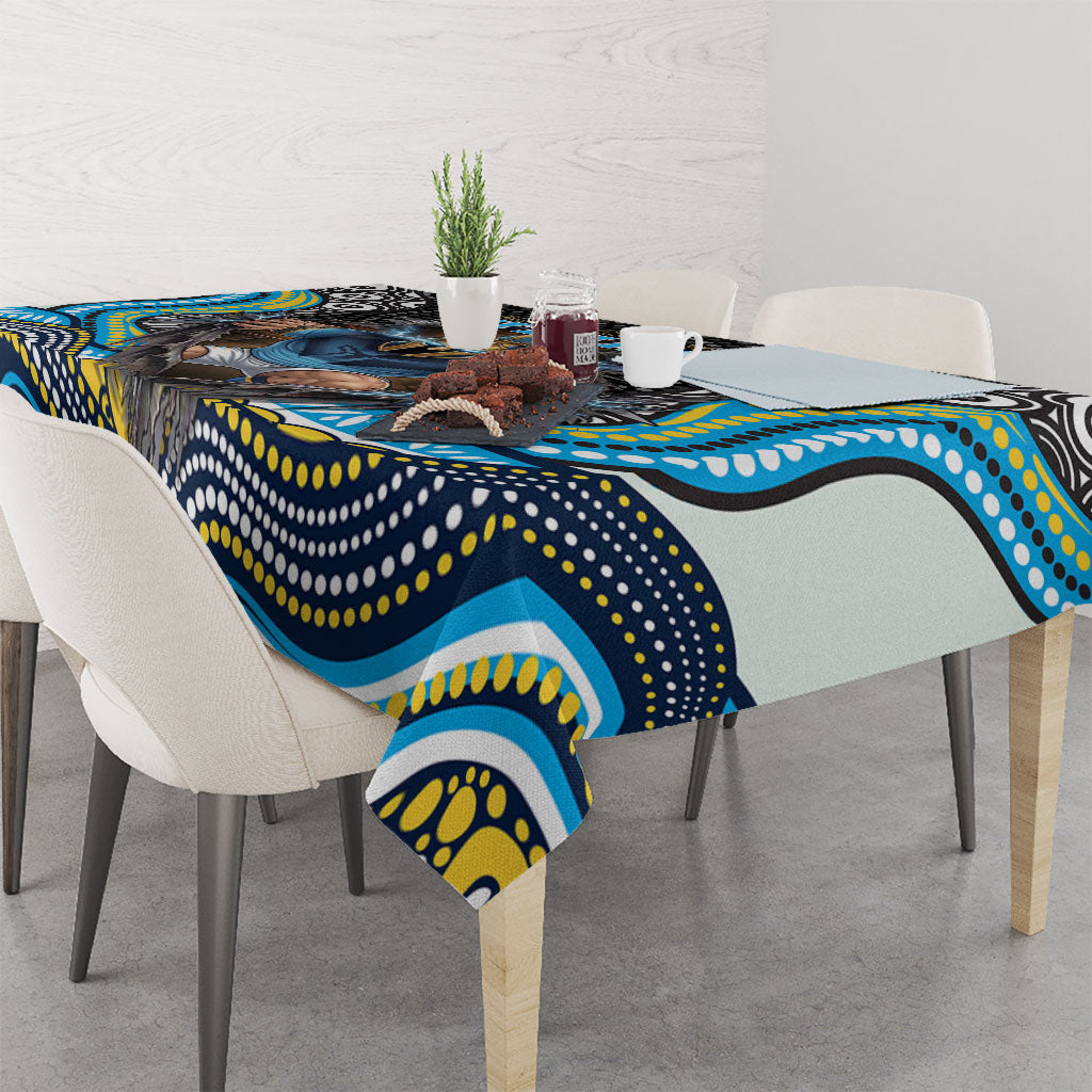 Gold Coast Titans Tablecloth The Scream of Lightning Eyes - Indigenous Dot Ripping Effect