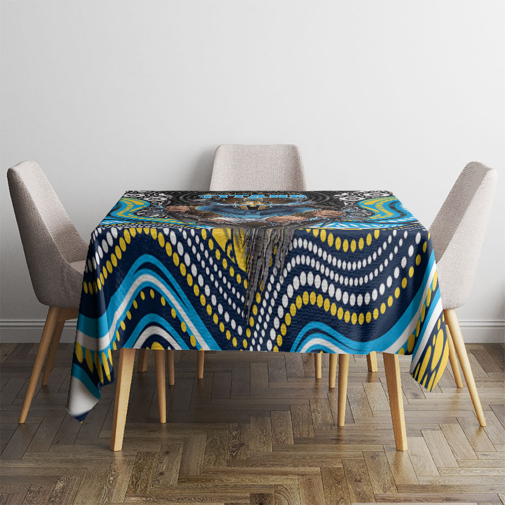 Gold Coast Titans Tablecloth The Scream of Lightning Eyes - Indigenous Dot Ripping Effect