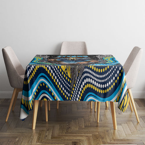 Gold Coast Titans Tablecloth The Scream of Lightning Eyes - Indigenous Dot Ripping Effect