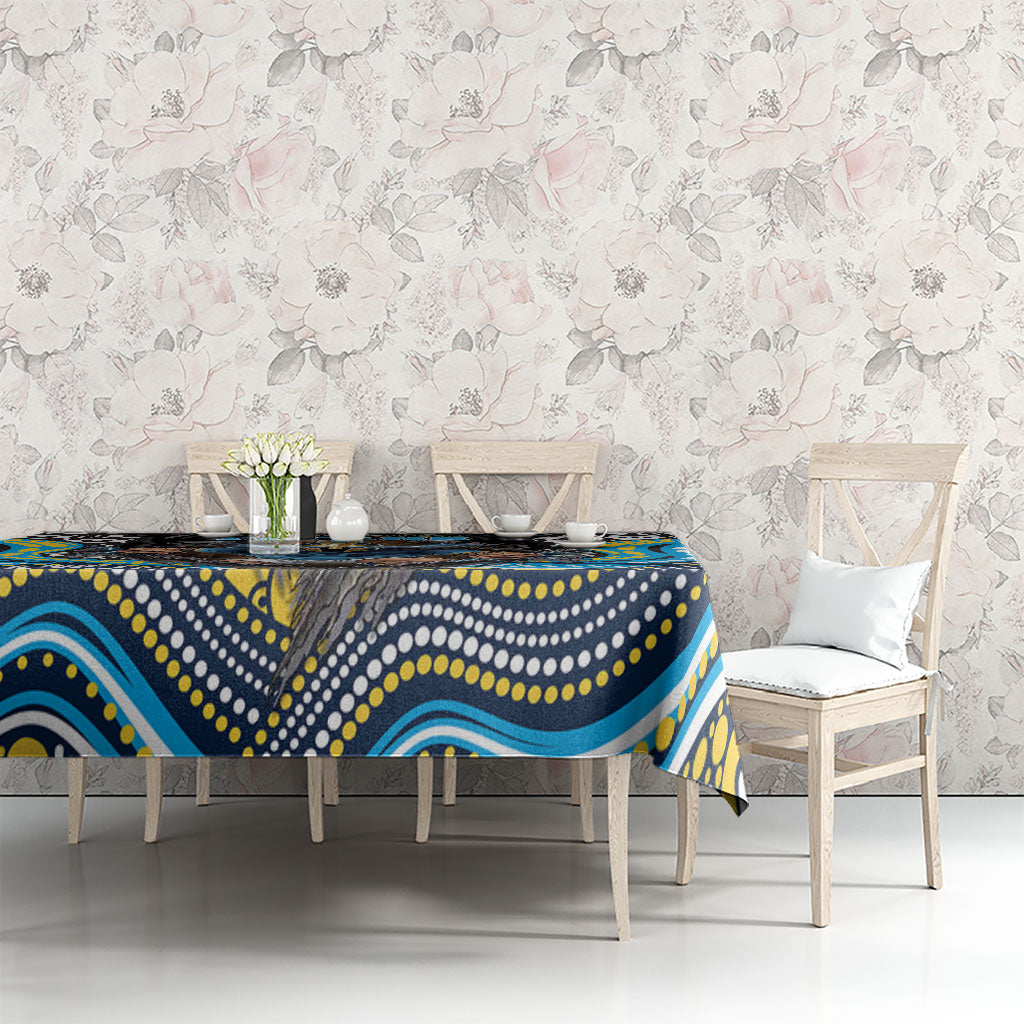 Gold Coast Titans Tablecloth The Scream of Lightning Eyes - Indigenous Dot Ripping Effect
