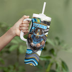 Gold Coast Titans Tumbler With Handle The Scream of Lightning Eyes - Indigenous Dot Ripping Effect