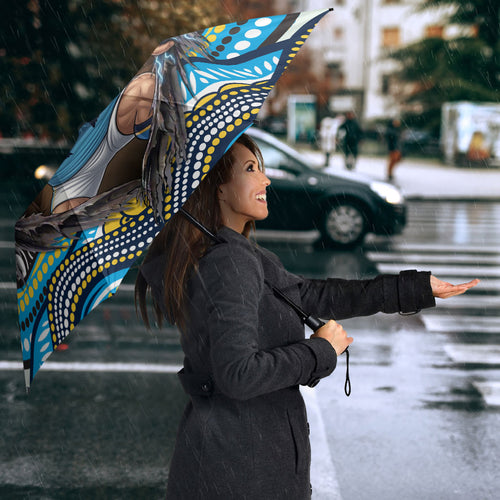Gold Coast Titans Umbrella The Scream of Lightning Eyes - Indigenous Dot Ripping Effect