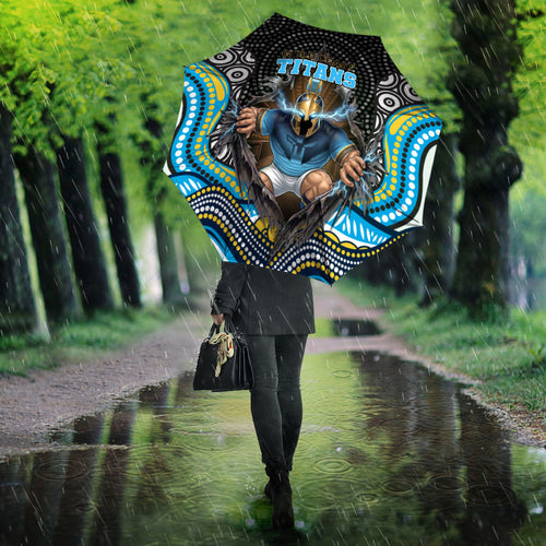 Gold Coast Titans Umbrella The Scream of Lightning Eyes - Indigenous Dot Ripping Effect