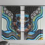 Gold Coast Titans Window Curtain The Scream of Lightning Eyes - Indigenous Dot Ripping Effect