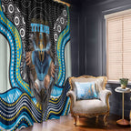 Gold Coast Titans Window Curtain The Scream of Lightning Eyes - Indigenous Dot Ripping Effect