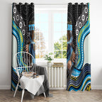 Gold Coast Titans Window Curtain The Scream of Lightning Eyes - Indigenous Dot Ripping Effect