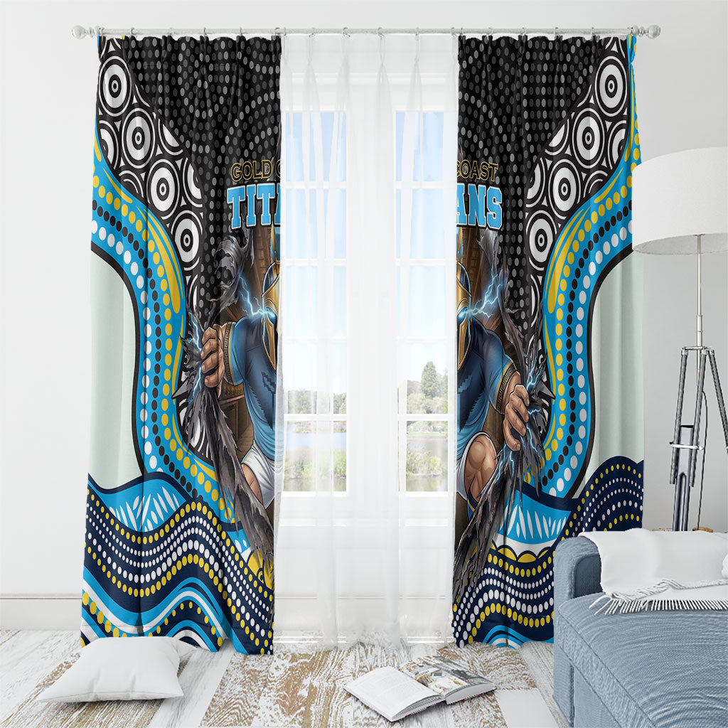 Gold Coast Titans Window Curtain The Scream of Lightning Eyes - Indigenous Dot Ripping Effect