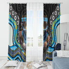 Gold Coast Titans Window Curtain The Scream of Lightning Eyes - Indigenous Dot Ripping Effect
