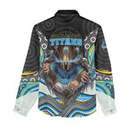 Gold Coast Titans Women Casual Shirt The Scream of Lightning Eyes - Indigenous Dot Ripping Effect