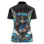 Gold Coast Titans Women Polo Shirt The Scream of Lightning Eyes - Indigenous Dot Ripping Effect