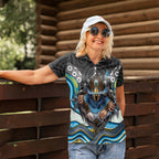 Gold Coast Titans Women Polo Shirt The Scream of Lightning Eyes - Indigenous Dot Ripping Effect