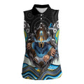 Gold Coast Titans Women Sleeveless Polo Shirt The Scream of Lightning Eyes - Indigenous Dot Ripping Effect
