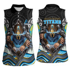 Gold Coast Titans Women Sleeveless Polo Shirt The Scream of Lightning Eyes - Indigenous Dot Ripping Effect