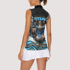 Gold Coast Titans Women Sleeveless Polo Shirt The Scream of Lightning Eyes - Indigenous Dot Ripping Effect