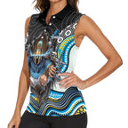 Gold Coast Titans Women Sleeveless Polo Shirt The Scream of Lightning Eyes - Indigenous Dot Ripping Effect