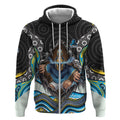 Gold Coast Titans Zip Hoodie The Scream of Lightning Eyes - Indigenous Dot Ripping Effect