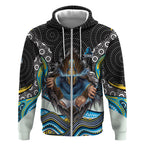 Gold Coast Titans Zip Hoodie The Scream of Lightning Eyes - Indigenous Dot Ripping Effect