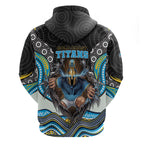 Gold Coast Titans Zip Hoodie The Scream of Lightning Eyes - Indigenous Dot Ripping Effect