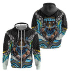 Gold Coast Titans Zip Hoodie The Scream of Lightning Eyes - Indigenous Dot Ripping Effect