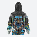 Gold Coast Titans Zip Hoodie The Scream of Lightning Eyes - Indigenous Dot Ripping Effect