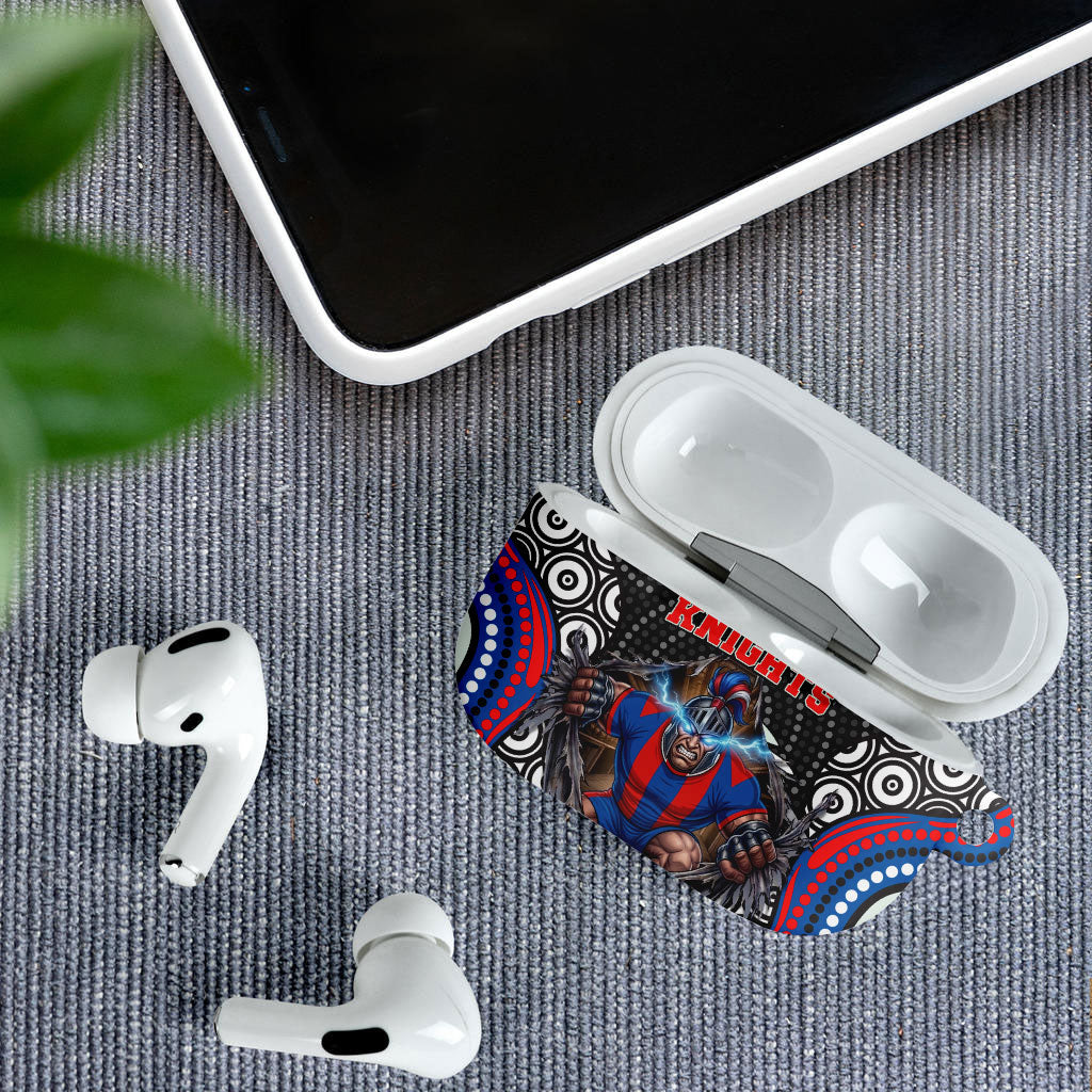 Newcastle Knights AirPods Case The Scream of Lightning Eyes - Indigenous Dot Ripping Effect