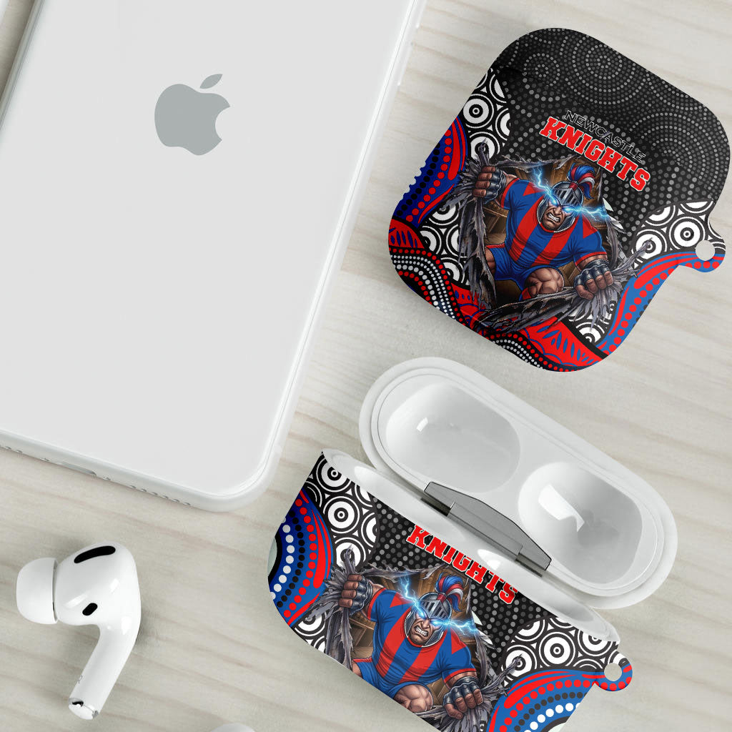 Newcastle Knights AirPods Case The Scream of Lightning Eyes - Indigenous Dot Ripping Effect