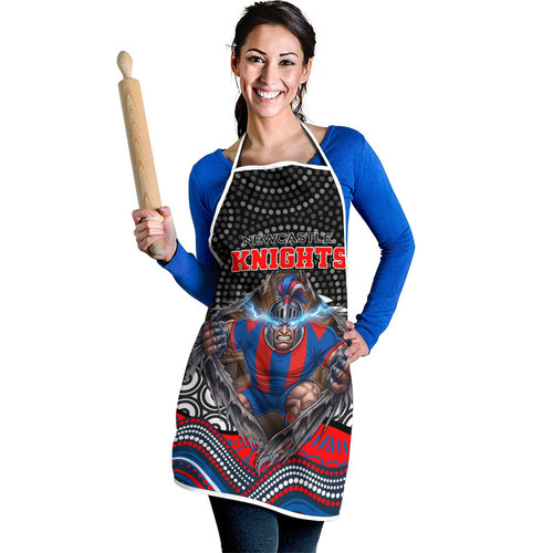 Newcastle Knights Apron The Scream of Lightning Eyes - Indigenous Dot Ripping Effect