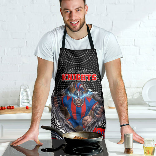 Newcastle Knights Apron The Scream of Lightning Eyes - Indigenous Dot Ripping Effect