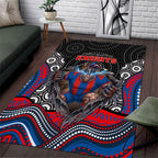 Newcastle Knights Area Rug The Scream of Lightning Eyes - Indigenous Dot Ripping Effect