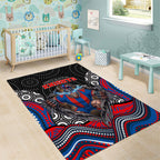 Newcastle Knights Area Rug The Scream of Lightning Eyes - Indigenous Dot Ripping Effect