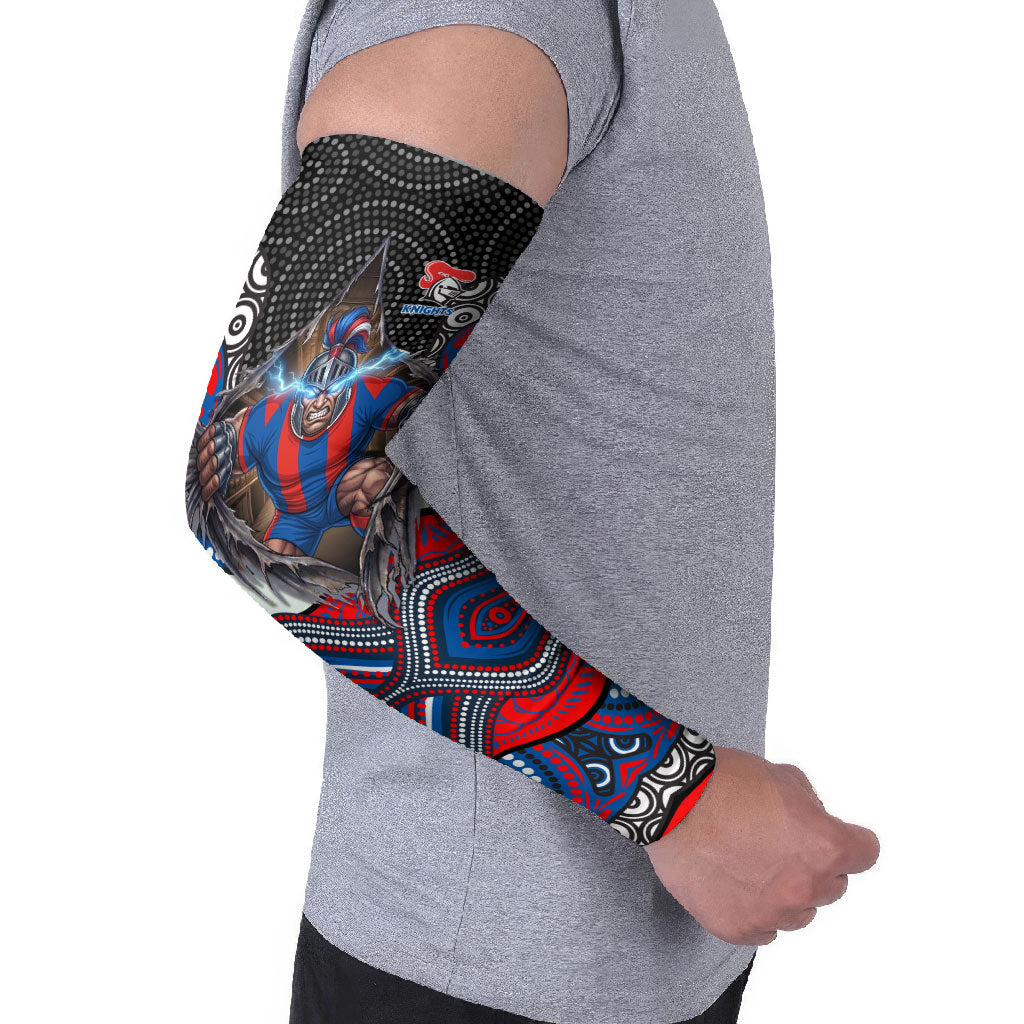 Newcastle Knights Arm Sleeves The Scream of Lightning Eyes - Indigenous Dot Ripping Effect