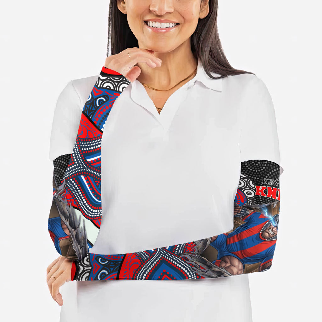 Newcastle Knights Arm Sleeves The Scream of Lightning Eyes - Indigenous Dot Ripping Effect