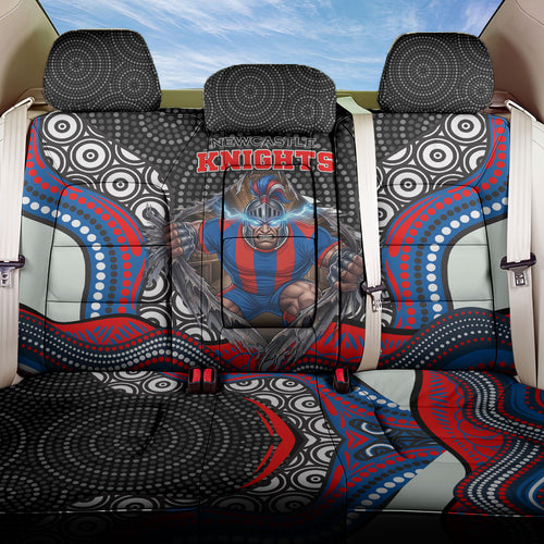 Newcastle Knights Back Car Seat Cover The Scream of Lightning Eyes - Indigenous Dot Ripping Effect