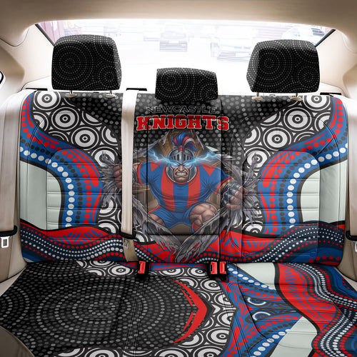 Newcastle Knights Back Car Seat Cover The Scream of Lightning Eyes - Indigenous Dot Ripping Effect