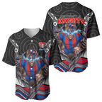 Newcastle Knights Baseball Jersey The Scream of Lightning Eyes - Indigenous Dot Ripping Effect