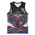 Newcastle Knights Basketball Jersey The Scream of Lightning Eyes - Indigenous Dot Ripping Effect