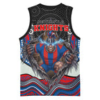 Newcastle Knights Basketball Jersey The Scream of Lightning Eyes - Indigenous Dot Ripping Effect