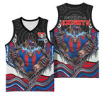 Newcastle Knights Basketball Jersey The Scream of Lightning Eyes - Indigenous Dot Ripping Effect