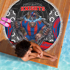 Newcastle Knights Beach Blanket The Scream of Lightning Eyes - Indigenous Dot Ripping Effect