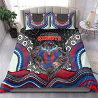 Newcastle Knights Bedding Set The Scream of Lightning Eyes - Indigenous Dot Ripping Effect