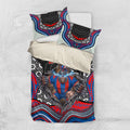 Newcastle Knights Bedding Set The Scream of Lightning Eyes - Indigenous Dot Ripping Effect